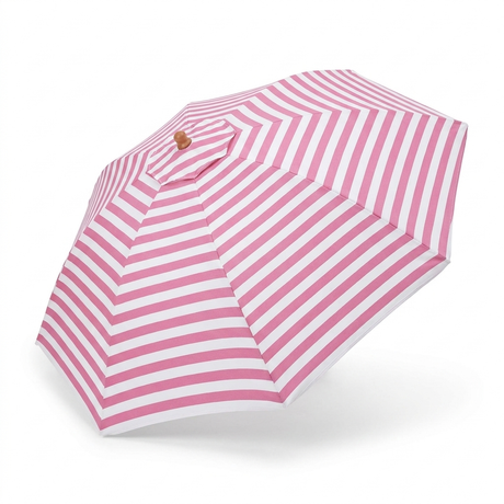 Replacement Canopy for 3m Bamboo Umbrella - Pink and White Stripe — side view