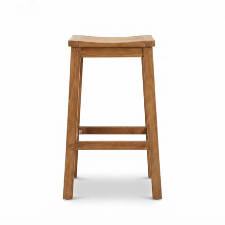 Teak Bar Stool — side view