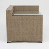 Amani Corner Table - Driftwood — side view