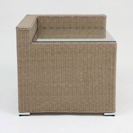 Amani Corner Table - Driftwood — side view