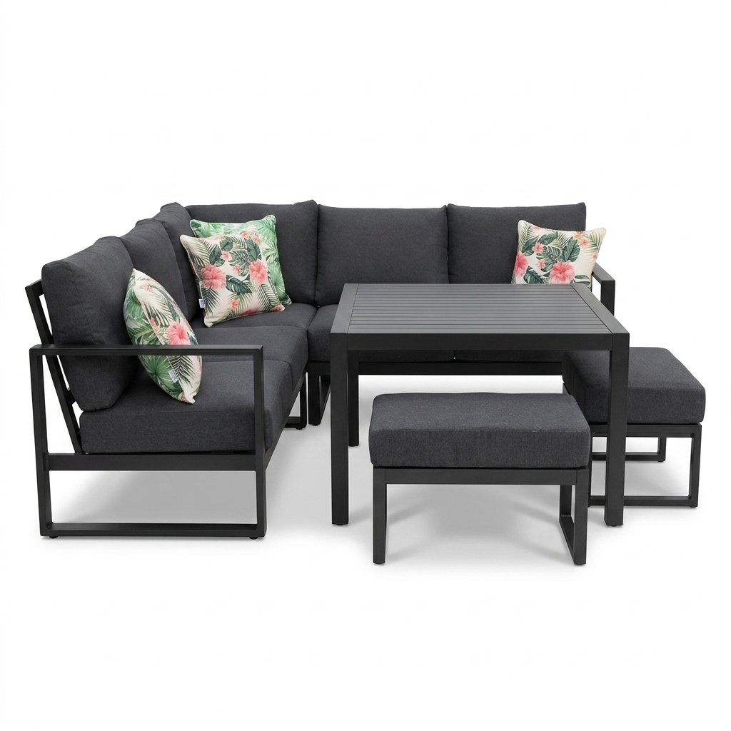 Dallas Corner Lounge Setting - Black — side view
