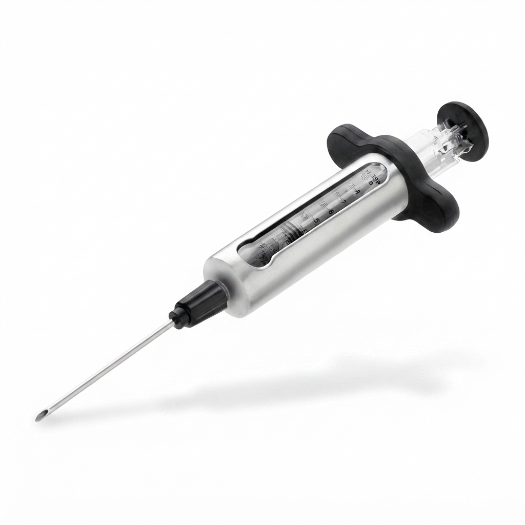 Stainless Steel Marinate Injector — side view