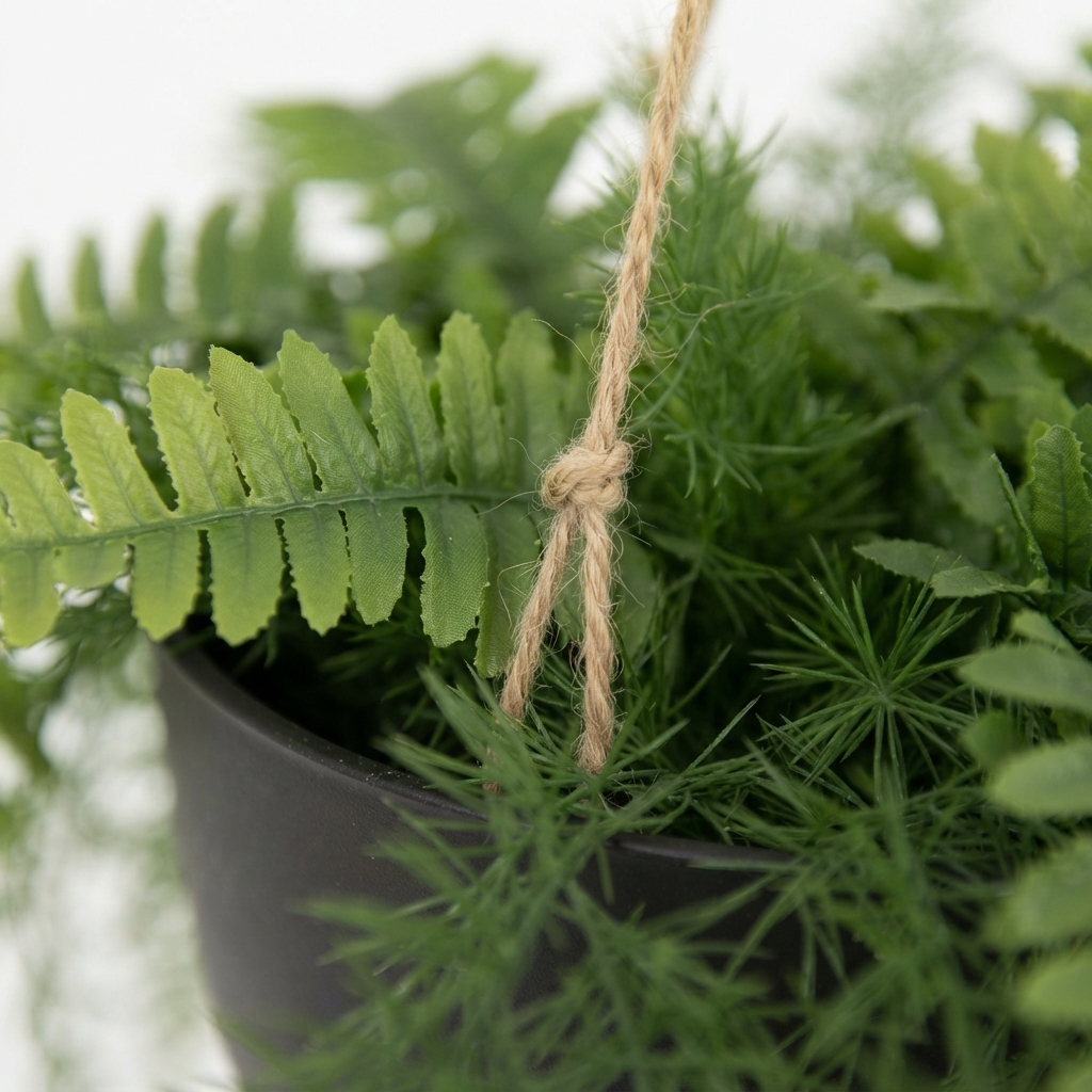 Fern Hanging - Artificial Plant (90cm) — detail close-up