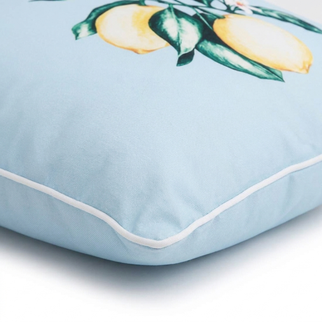Citrus Blue 45x45cm Outdoor Cushion — detail close-up