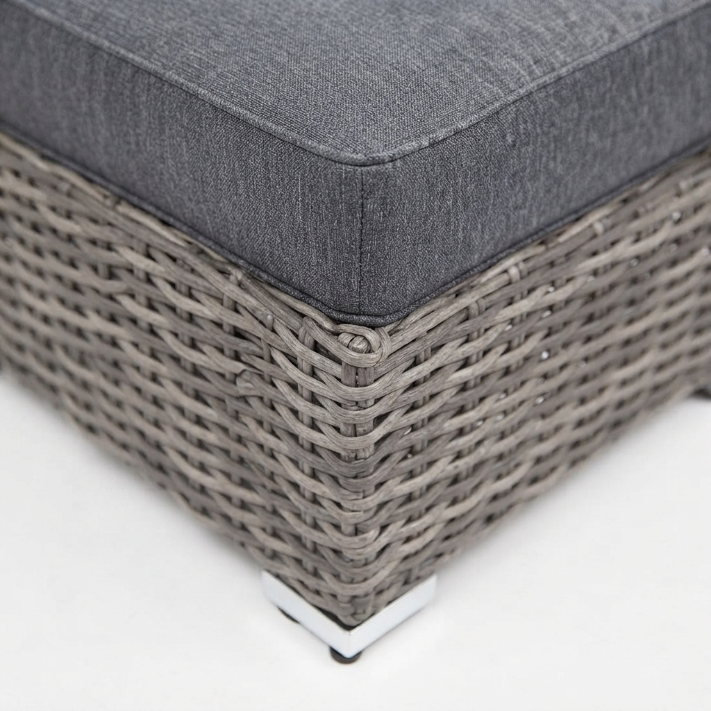 Amani Footstool - Grey Storm — detail close-up