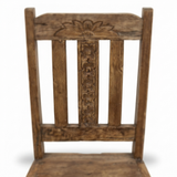 Teak Carved Side Chair — detail close-up