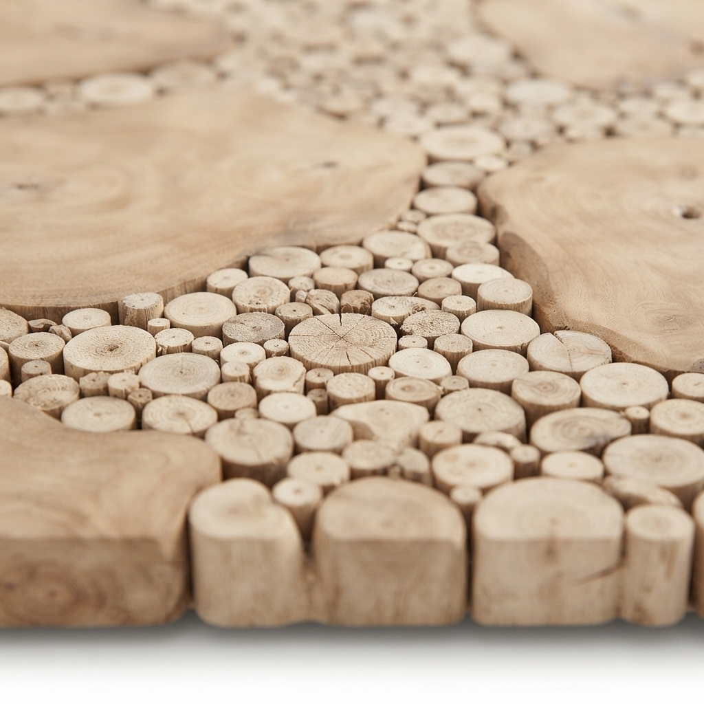 Teak Wall Art Square - Dreamland — detail close-up