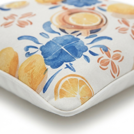 Citrus Splash 45x45 Outdoor Cushion — detail close-up