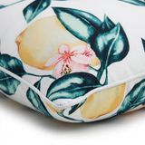 Wild Lemon White 45x45cm Outdoor Cushion — detail close-up