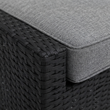 Moto Black Wicker Armchair — detail close-up