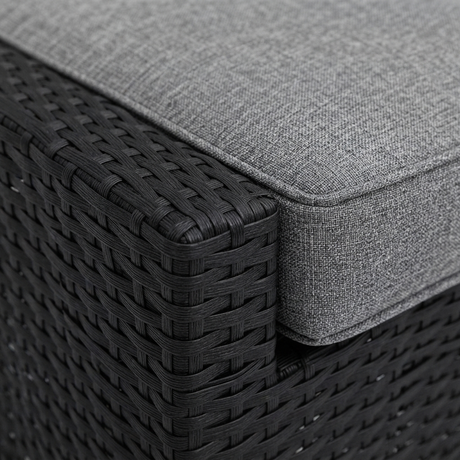 Moto Black Wicker Armchair — detail close-up