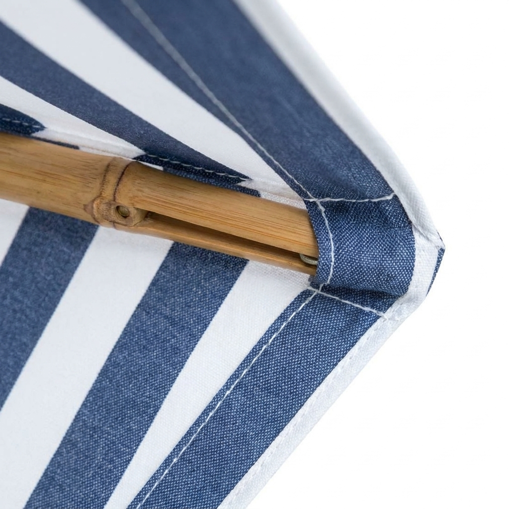 Replacement Canopy for 3m Bamboo Umbrella - Navy and White Stripe — detail close-up