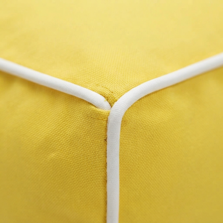 Blazing Yellow 45x45 Outdoor Cushion — detail close-up