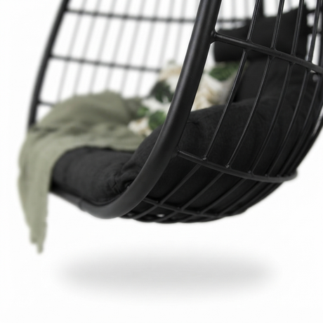 Snug Steel Hanging Chair - Black — detail close-up