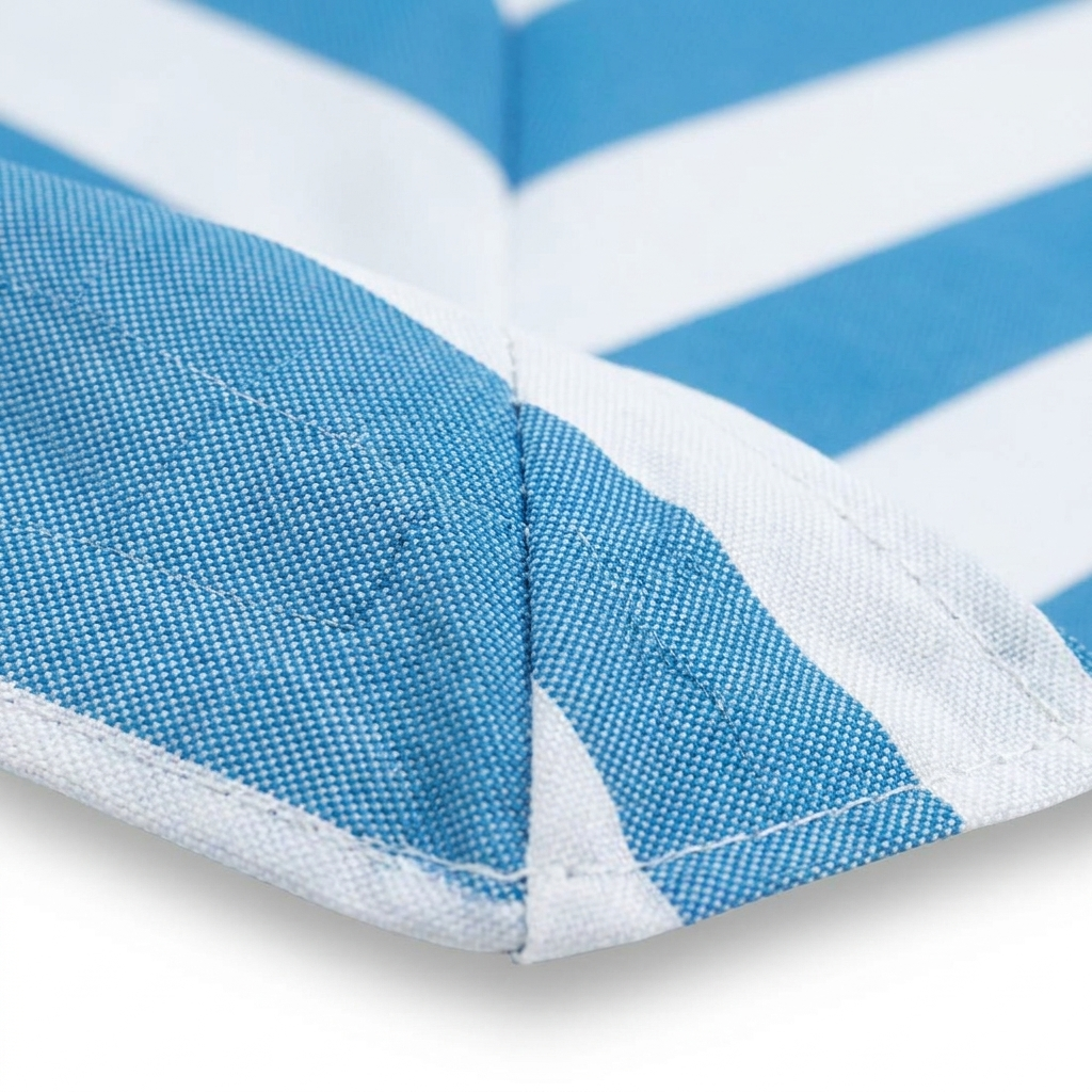 Replacement Canopy for 3m Aluminium Umbrella - Blue and White Stripe — detail close-up