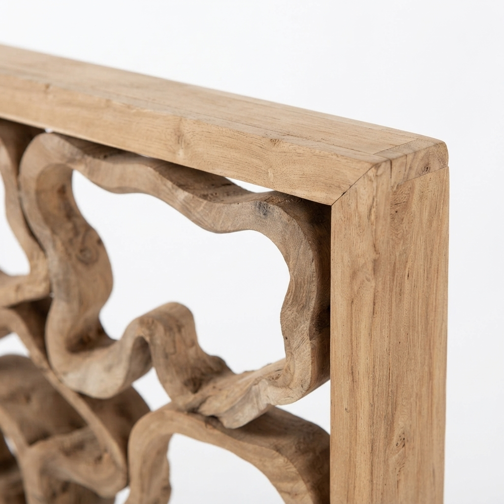 Teak Wall Art - Jeli — detail close-up