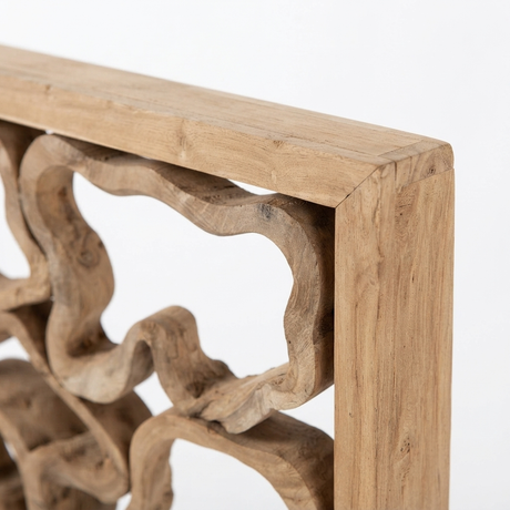 Teak Wall Art - Jeli — detail close-up