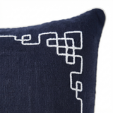 Linen Newport Navy - Indoor Cushion (50 x 50) — detail close-up