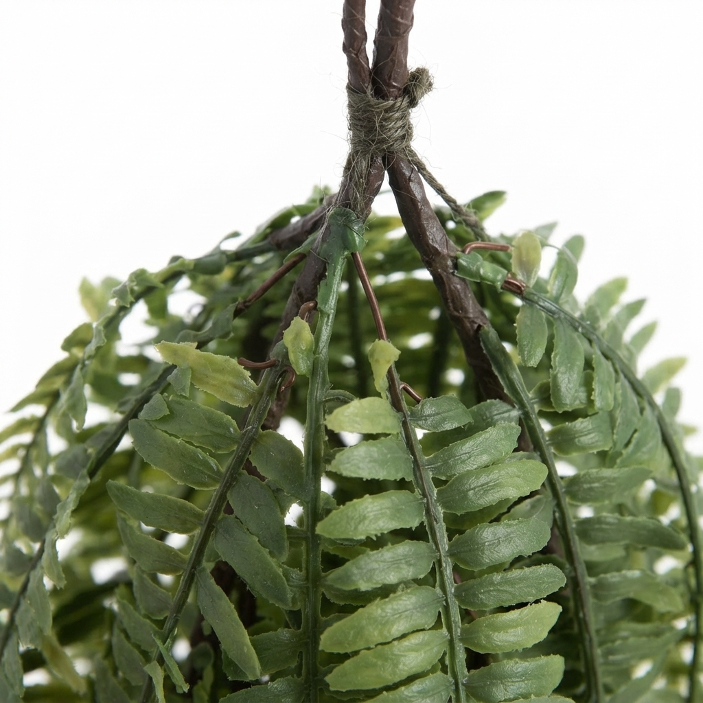 Large Hanging Fern - Green (100cm) — detail close-up