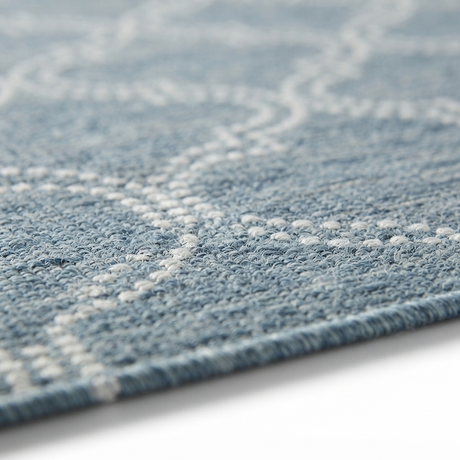 Jinju Blue Trellis Polypropylene - Outdoor Rug — detail close-up