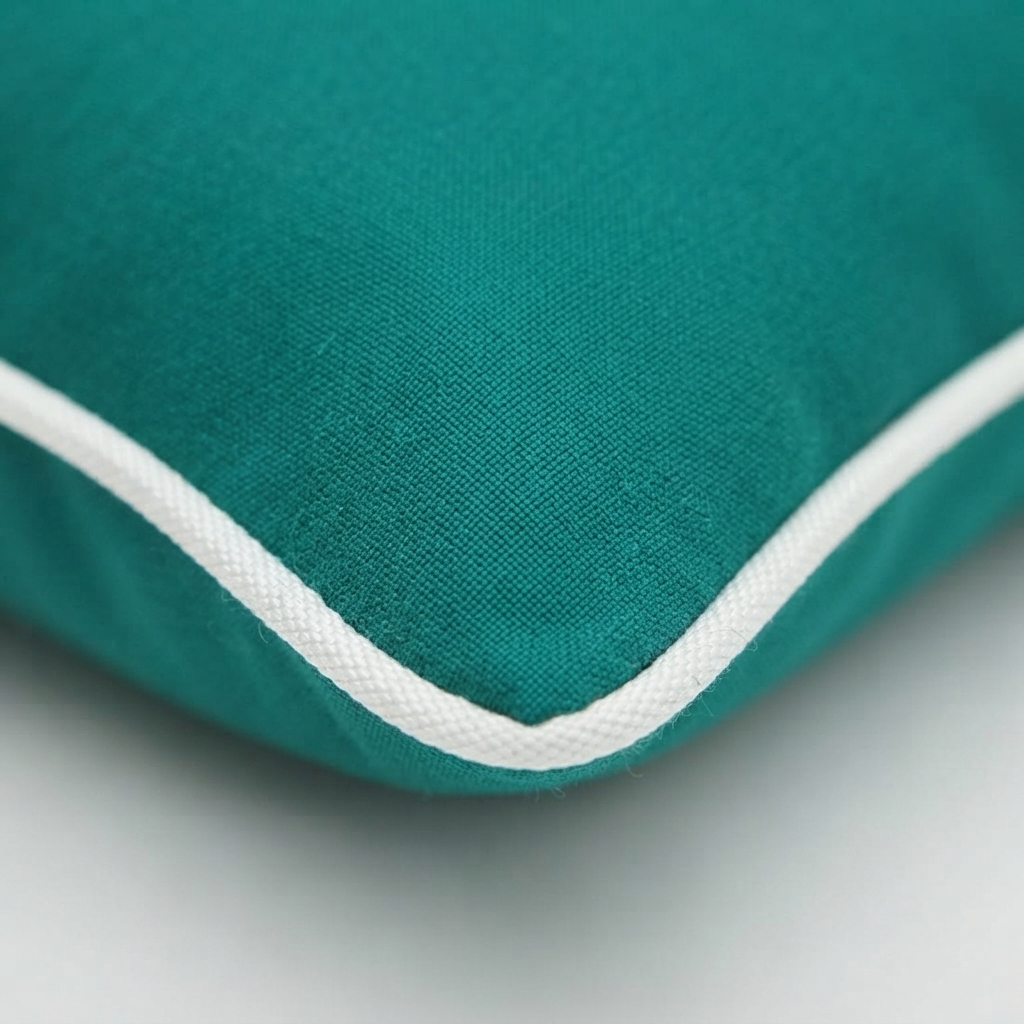 Teal Green 45x45 Outdoor Cushion — detail close-up