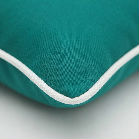 Teal Green 45x45 Outdoor Cushion — detail close-up