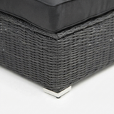 Amani Small Storage Black Char Ottoman — detail close-up