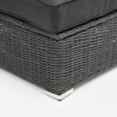 Amani Small Storage Black Char Ottoman — detail close-up