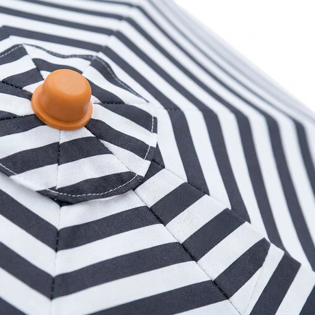 Replacement Canopy for 3m Aluminium Umbrella - Black and White Stripe — detail close-up