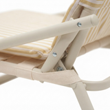 Banana Yellow and White Stripe Beach Chair — detail close-up