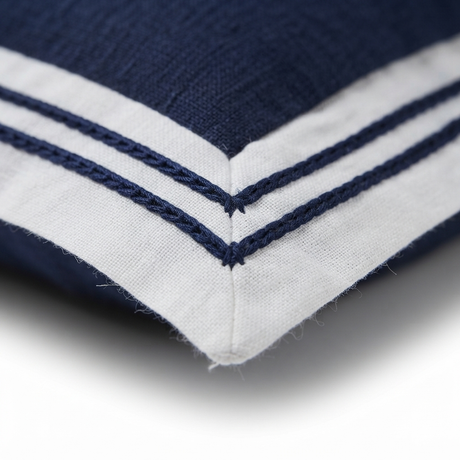 Linen Navy Milano - Indoor Cushion (50 x 50) — detail close-up