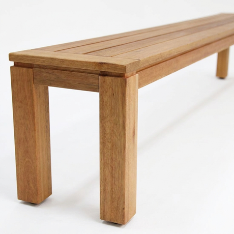 Selina 235cm Karri Gum Timber Bench — detail close-up