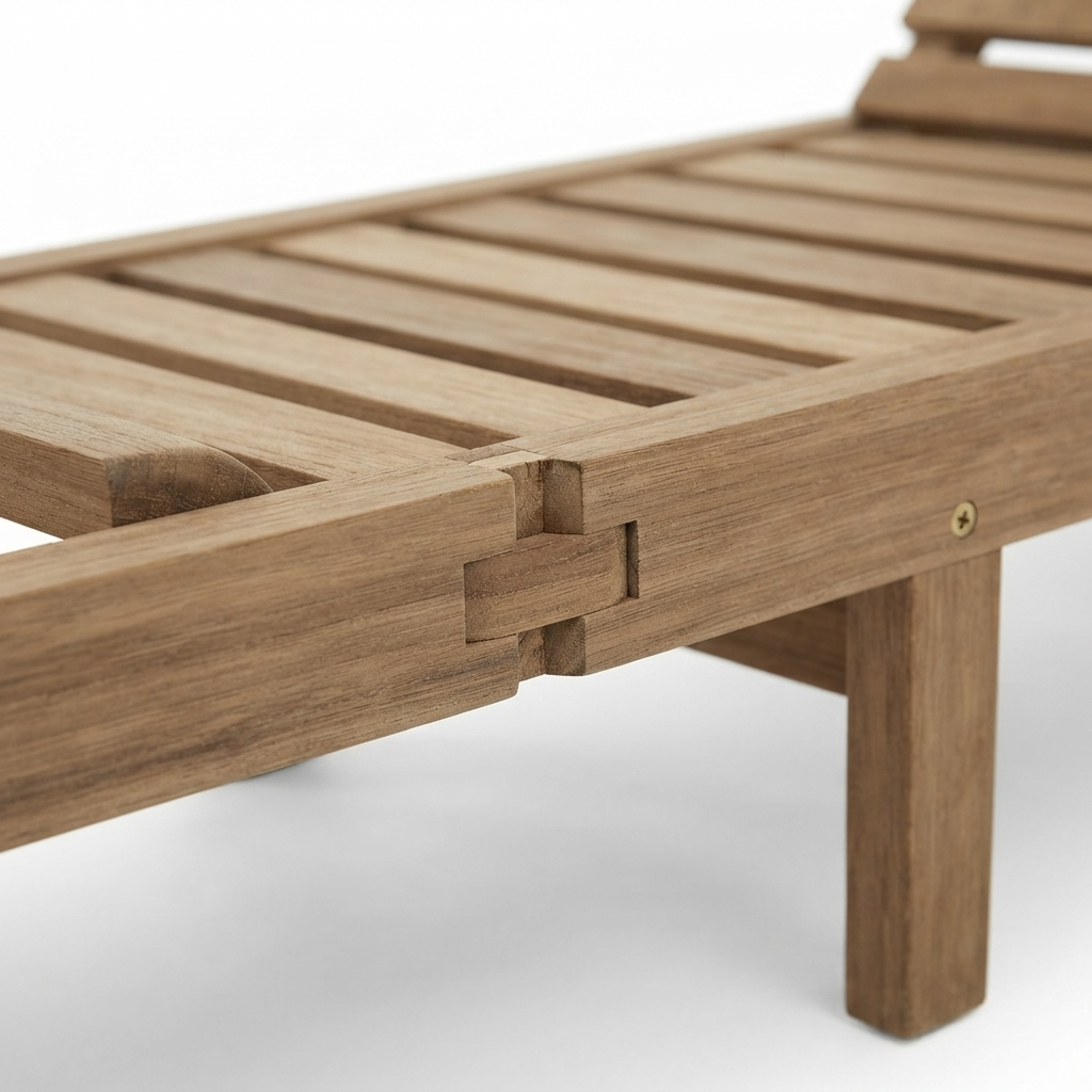 Teak Sunlounge — detail close-up
