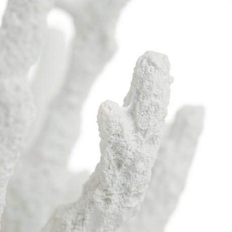 Finger Coral Resin Sculpture White — detail close-up