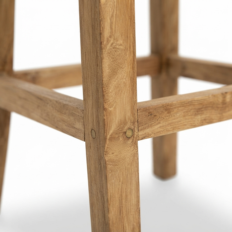 Teak Bar Stool — detail close-up