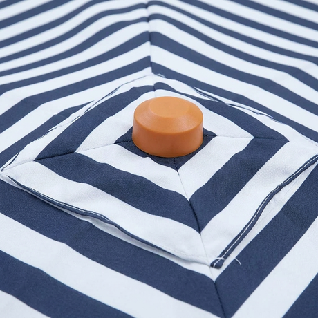 Replacement Canopy for 2m Aluminium Umbrella - Navy and White Stripe — detail close-up