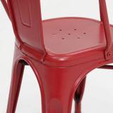 Paris Tolix Chair - Red — detail close-up