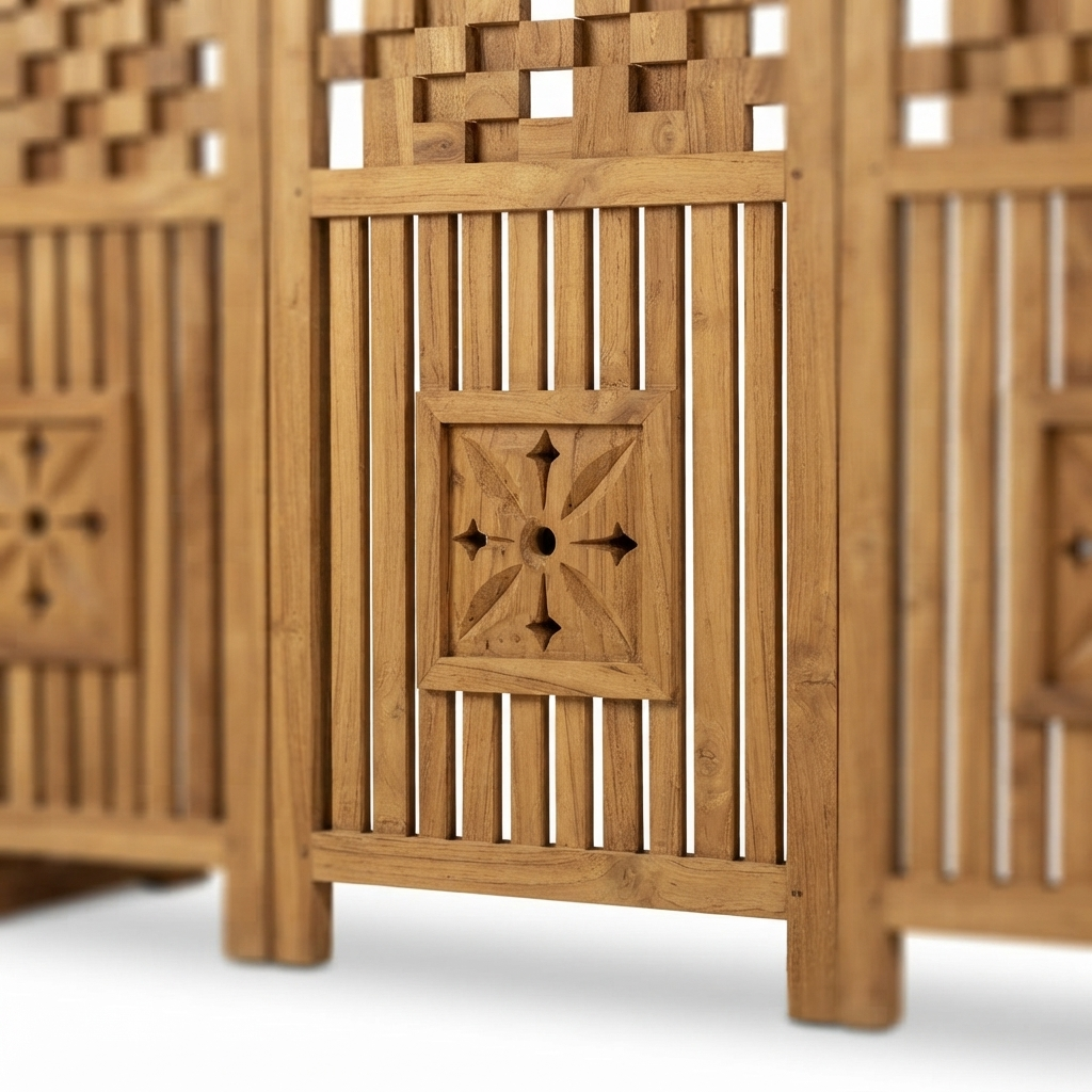 Teak Screen — detail close-up
