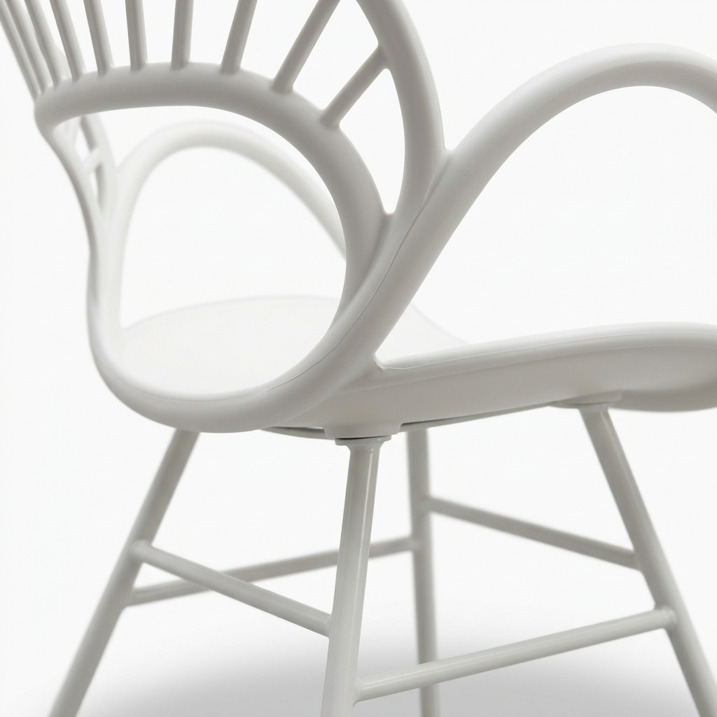 Fantail Dining Chair - White — detail close-up