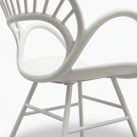 Fantail Dining Chair - White — detail close-up
