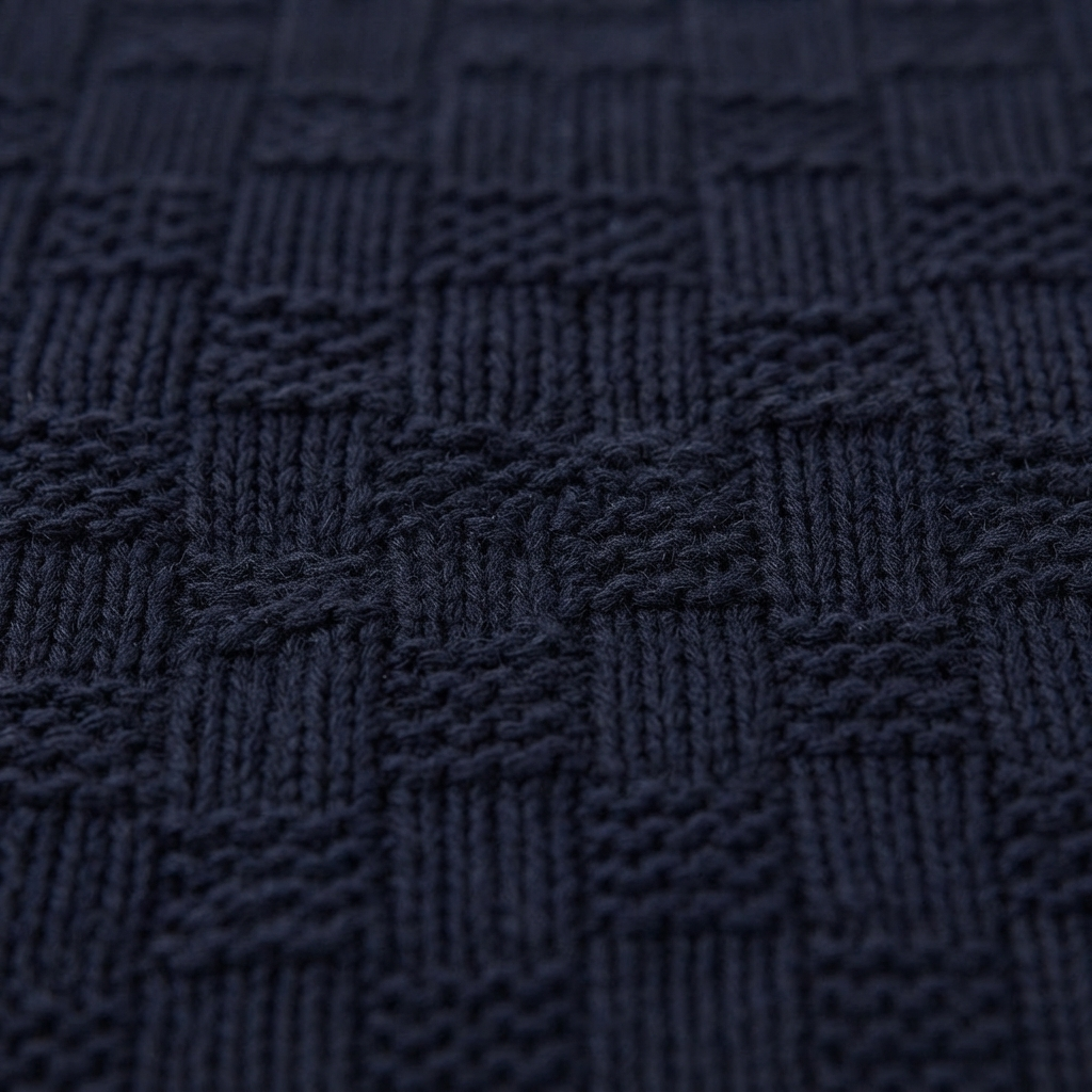 Throw - Oxford Navy (130 x 170cm) — detail close-up