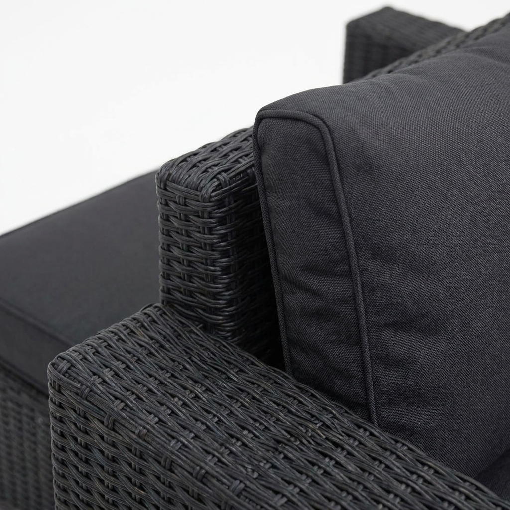 Banksia 2 Seat Sofa - Black Charcoal — detail close-up