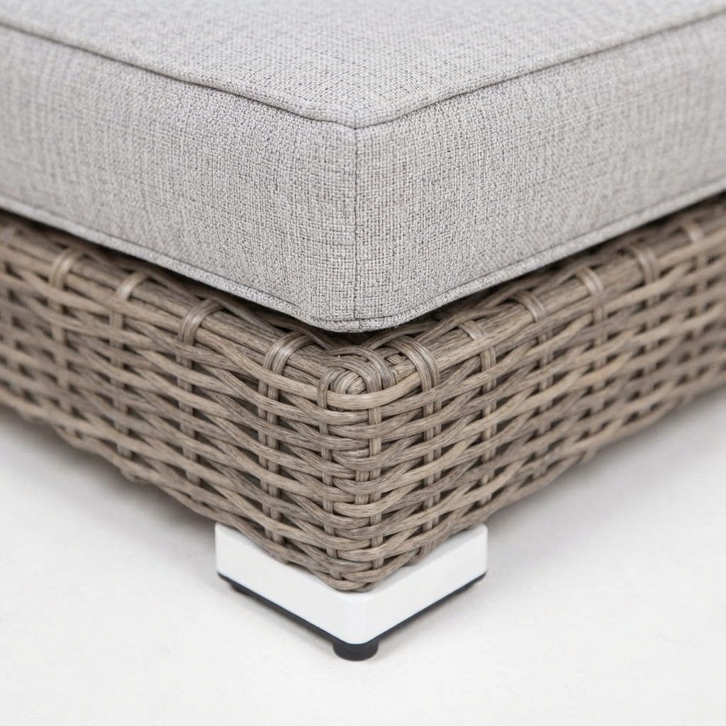 Amani Footstool - Driftwood Stone — detail close-up