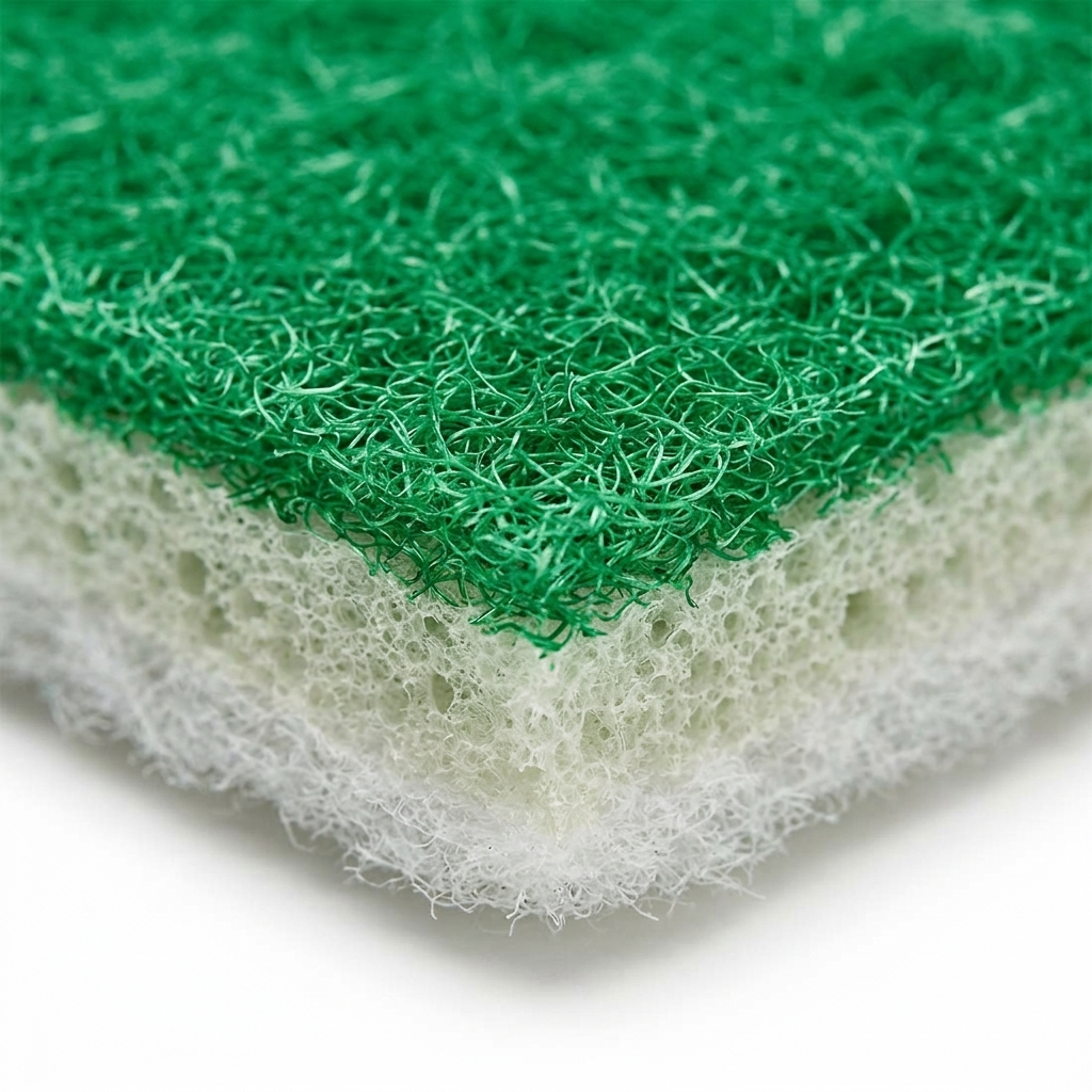 Golden Care Scrubbing Pad - White — detail close-up