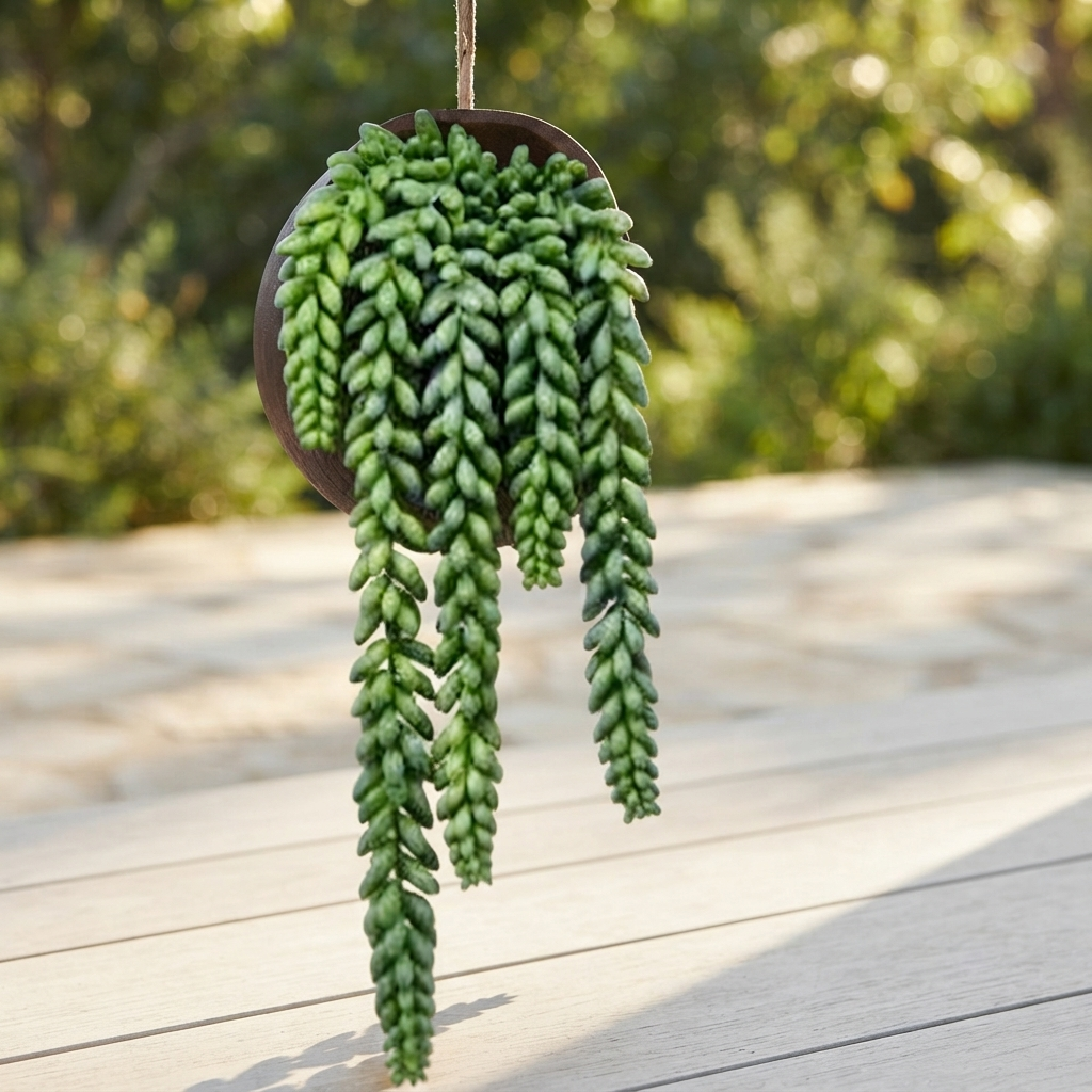 Hanging String of Pearl - Artificial Plant — outdoor setting