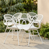 Fantail Dining Chair 4pc - White — outdoor setting