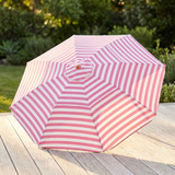 Replacement Canopy for 3m Bamboo Umbrella - Pink and White Stripe — outdoor setting