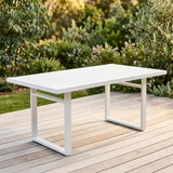 Dallas 150cm Lounge Dining Table - White — outdoor setting
