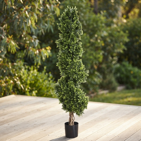 Z Boxwood Spiral Tree - Artificial Plant (190cm) — outdoor setting