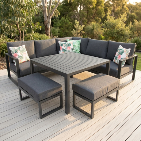 Dallas Corner Lounge Setting - Black — outdoor setting